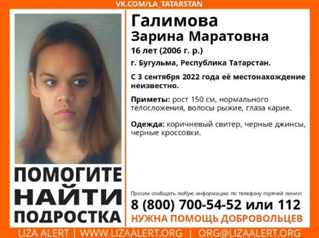 В Ульяновской области ищут пропавшую девочку-подростка из Татарстана