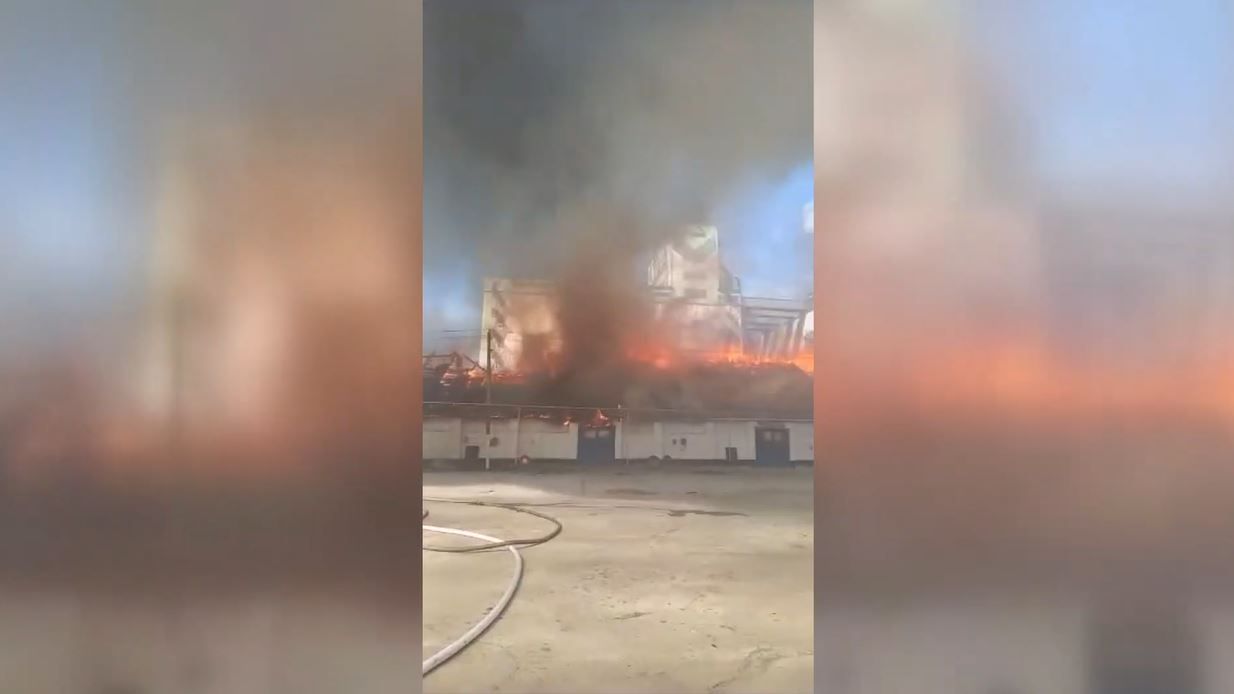В Буинске произошел крупный пожар на элеваторе
