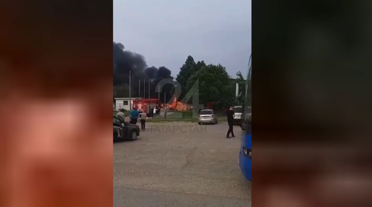 В Елабуге произошло крупное возгорание