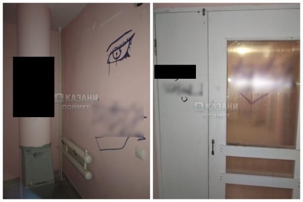 В Казани подростки разрисовали подъезд и лифт в доме на улице Новоселья