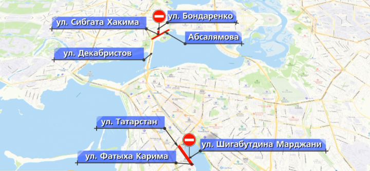 В Казани ограничено движение по нескольким улицам из-за подготовки к новогодним праздникам