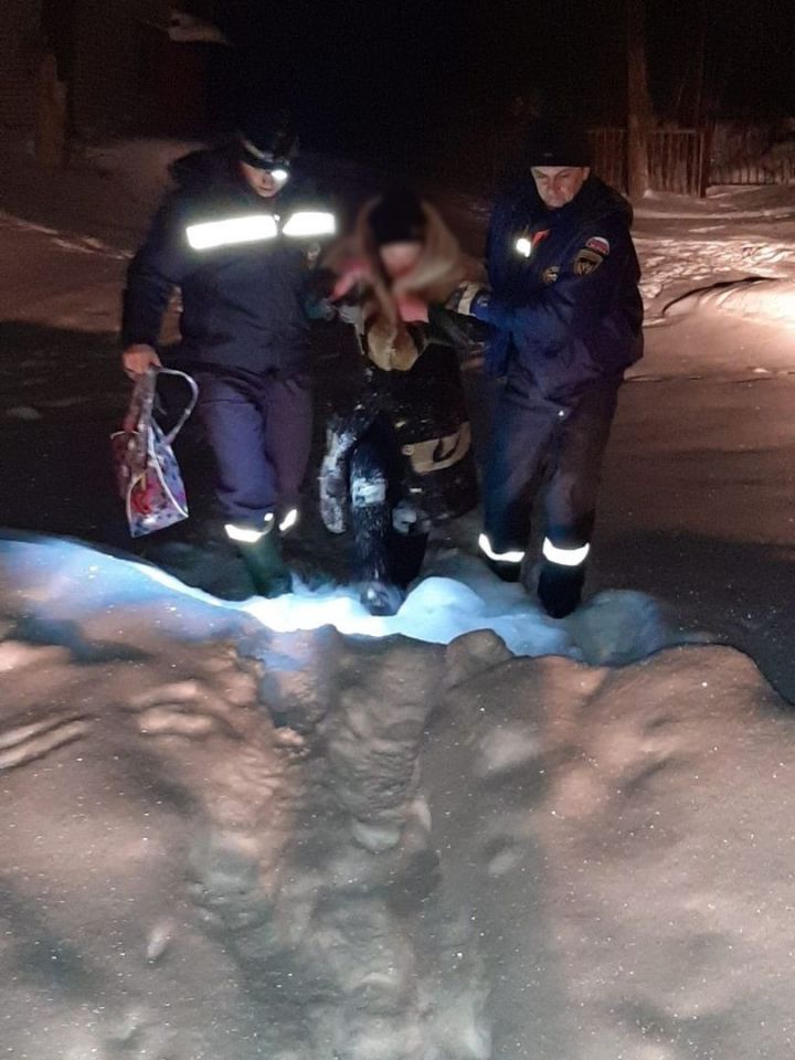 В Татарстане сотрудники МЧС спасли нетрезвую пенсионерку, которую оторвало на льдине