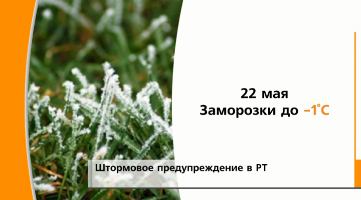 В Татарстане ожидаются заморозки до -1 градуса