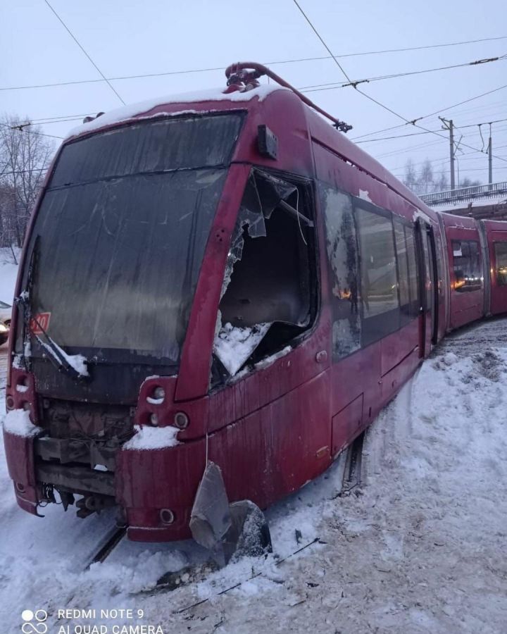 В Казани сгорел трамвай маршрута №5
