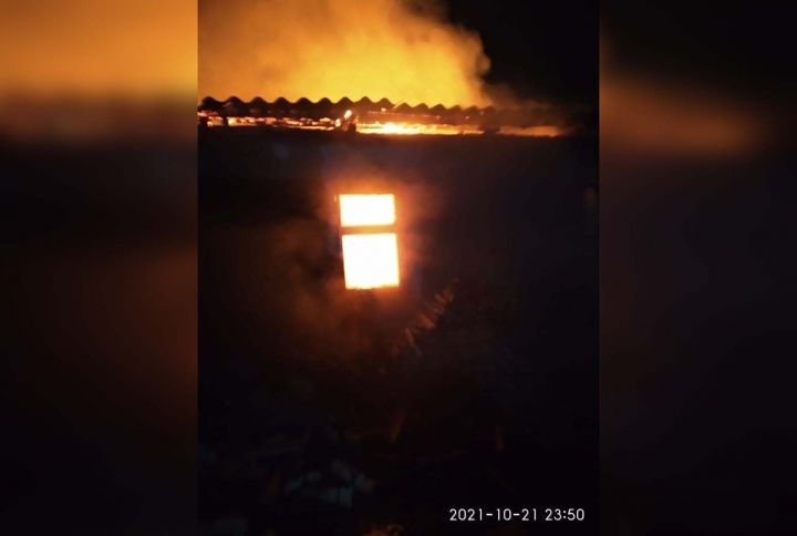 В ночном пожаре в Заинске пострадало два человека