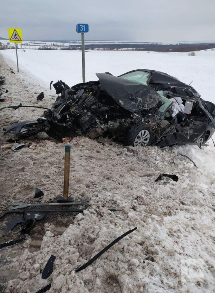 В Татарстане водитель легковушки погиб в лобовом столкновении с фурой
