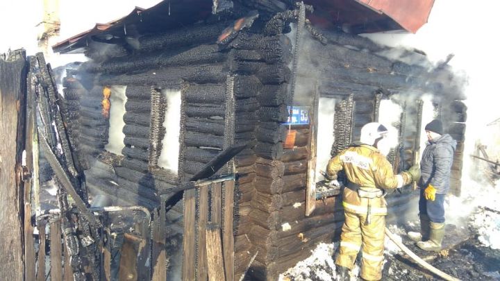 В Алексеевском районе загорелся бревенчатый дом