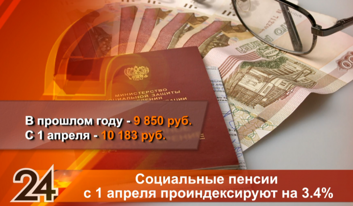 С 1 апреля социальные пенсии в России будут проиндексированы на 3,4%