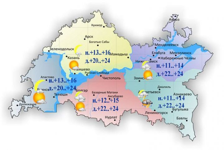 23 июля в Татарстане ожидаются грозы, усиления ветра и град