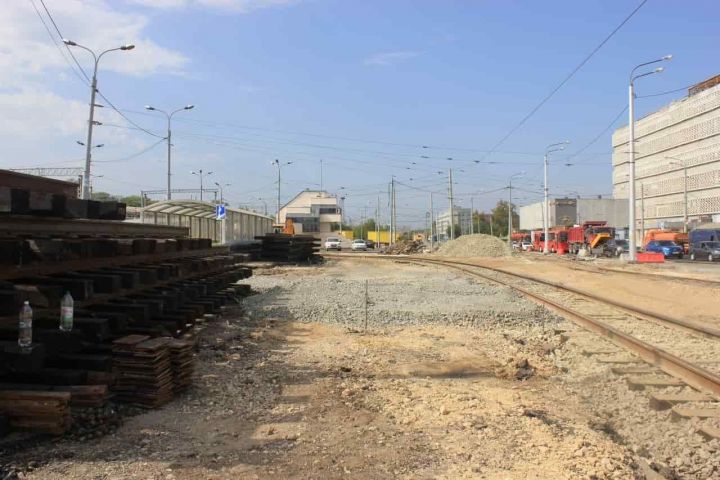 Реконструкция трамвайных путей на улице Саид-Галеева в Казани будет завершена ко Дню города