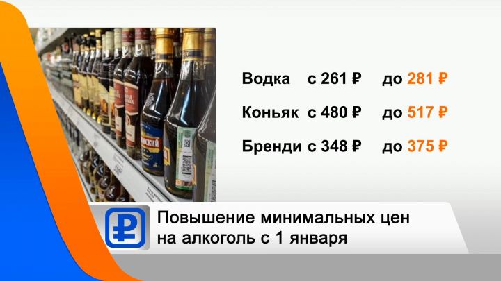 С 1 января в России поднимаются минимальные цены на крепкий алкоголь
