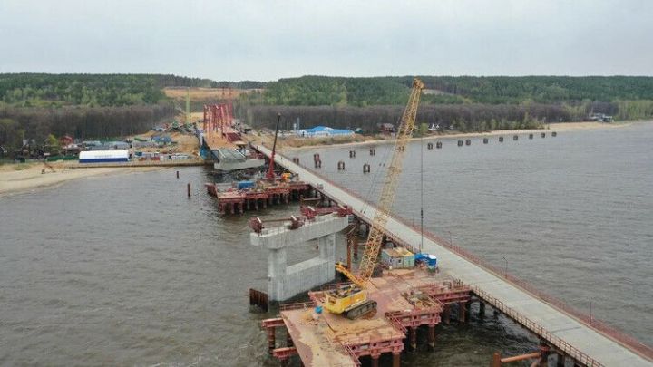 В Татарстане на правом берегу Волги развернулось строительство моста трассы М12