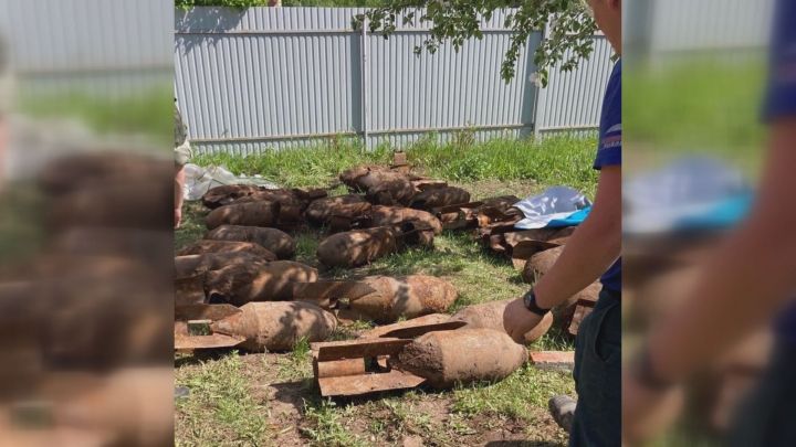 Житель Казани на садовом участке выкопал 50 авиационных бомб