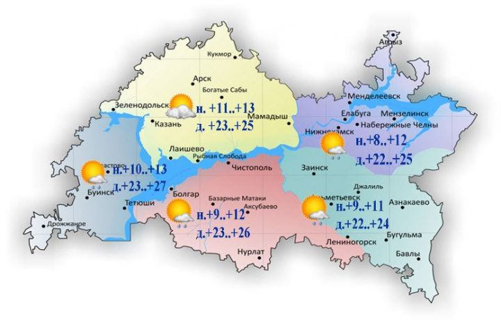 Завтра в Татарстане ожидается до +27 градусов