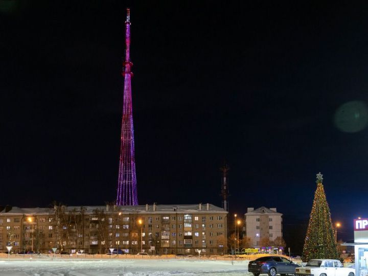 Казанская телебашня засияет праздничной подсветкой в новогодние каникулы