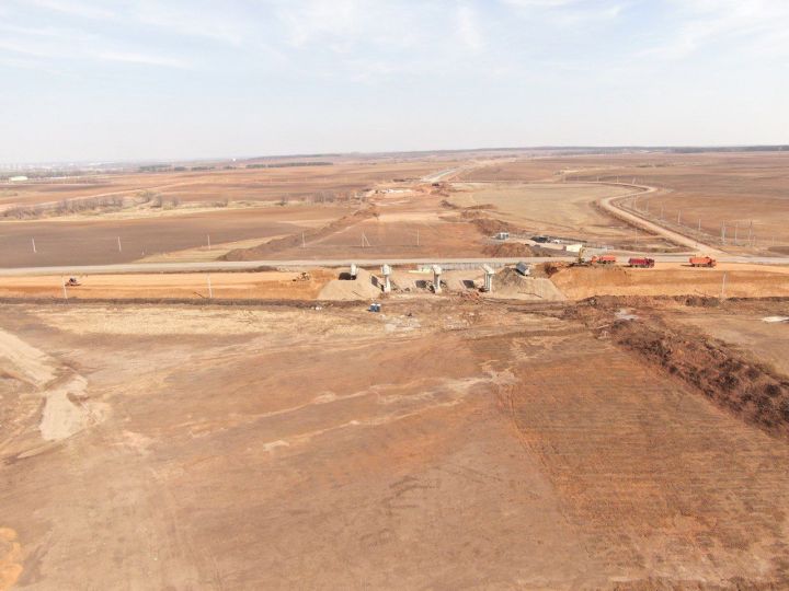 В Татарстане завершили устройство опор путепровода возле поселка Комсомолец