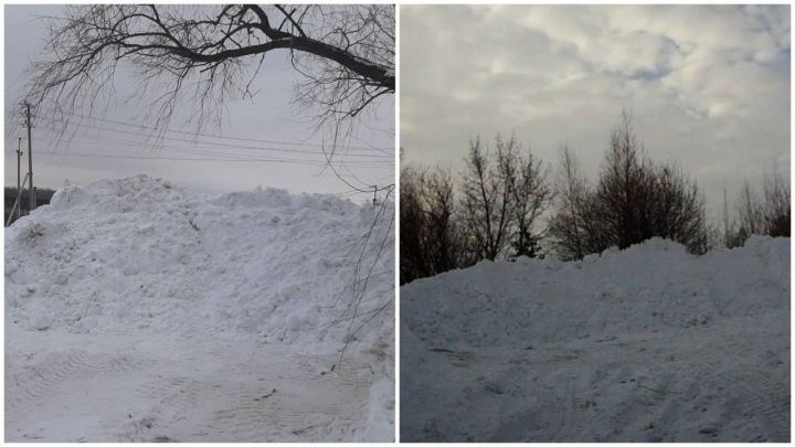 Две несанкционированные снежные свалки нашли в Нижнекамске