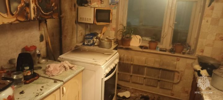 В Зеленодольске мужчина серьезно пострадал, пытаясь потушить пожар на кухне