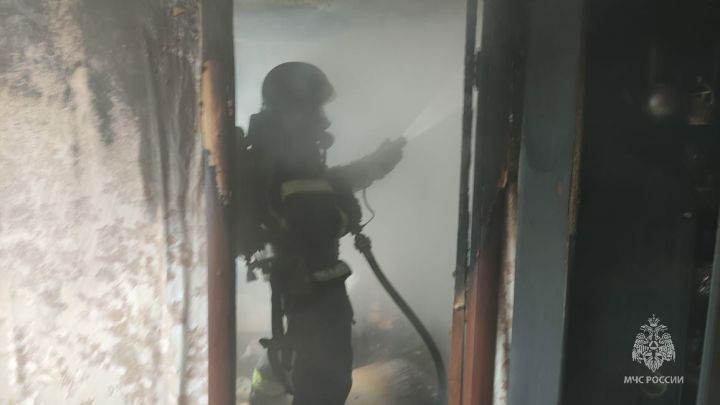 В Альметьевске на пожаре в квартире спасли мужчину